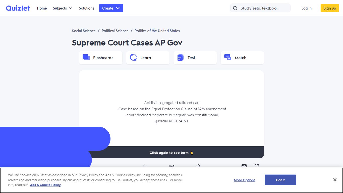 Supreme Court Cases AP Gov Flashcards | Quizlet